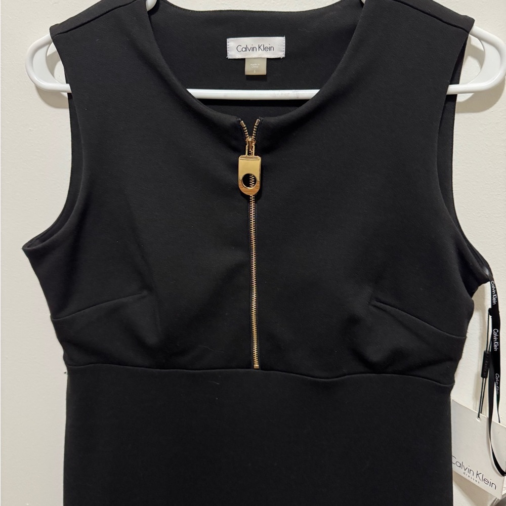 NWT Calvin Klein Black and Red Sheath Mini Dress Size 6 - Picture 6 of 7